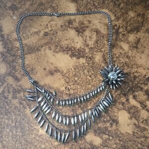 Elegant Silver Floral Necklace